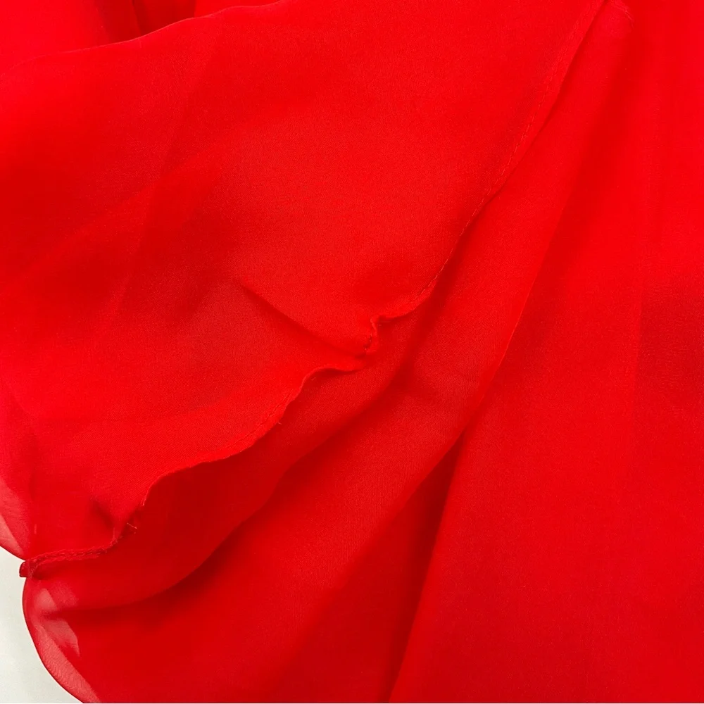 Mac Duggal Strapless Red Gown with Silver Detailing - Picture 11 of 16